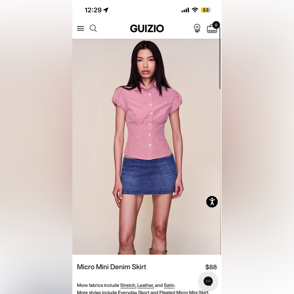 Danielle Guizio micro denim skirt